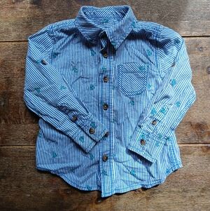 Okie Dokie Blue Striped Shirt Size 2T